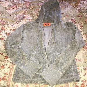 Grey velour hoodie